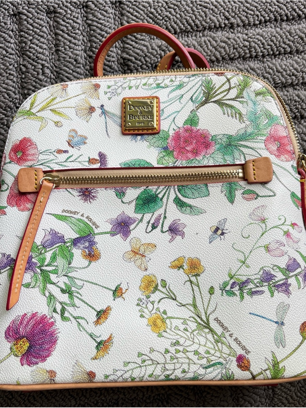 Dooney & Bourke White Floral Zip-Top Crossbody Bag